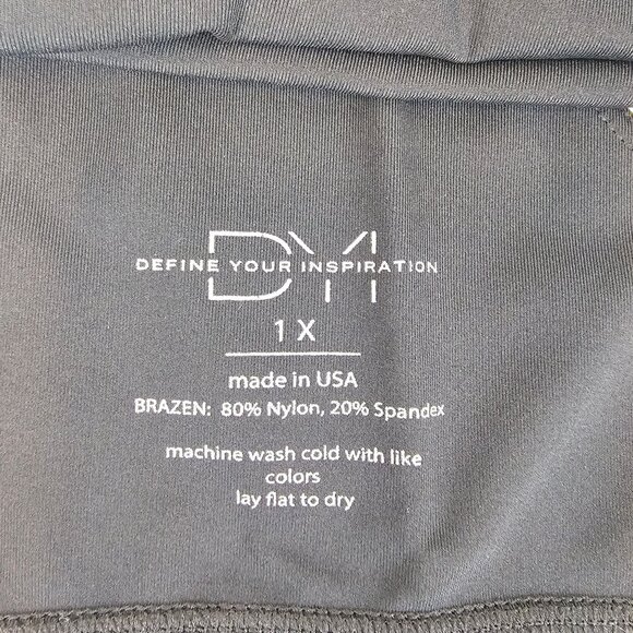 Womens Plus Size 1X Shiny Black Metallic Razor Back Exercise Gym Yoga Sports Bra - Picture 5 of 10